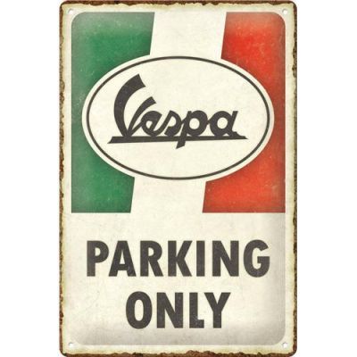 Vespa Skuter Parking Olnly Szyld Tablica 20x30 Blacha Plakat